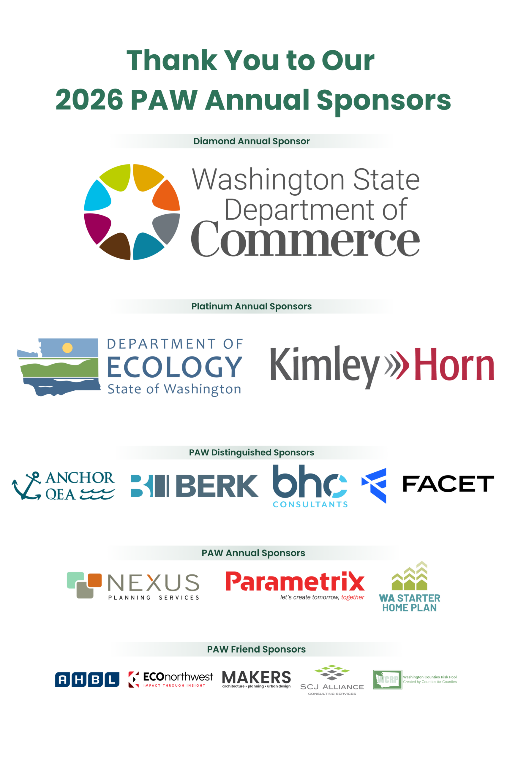 Thank You to Our 2026 PAW Annual Sponsors